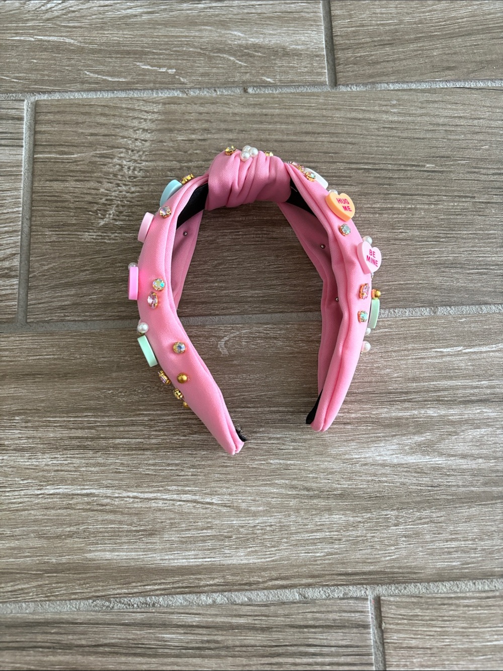 Pink Beaded Kids Knot Headband